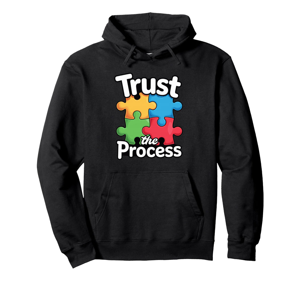 Trust Process Colorful Puzzle Piece Hoodie - Fun Novelty Design Men Women - T-Shirt, Sweatshirt, Hoodie