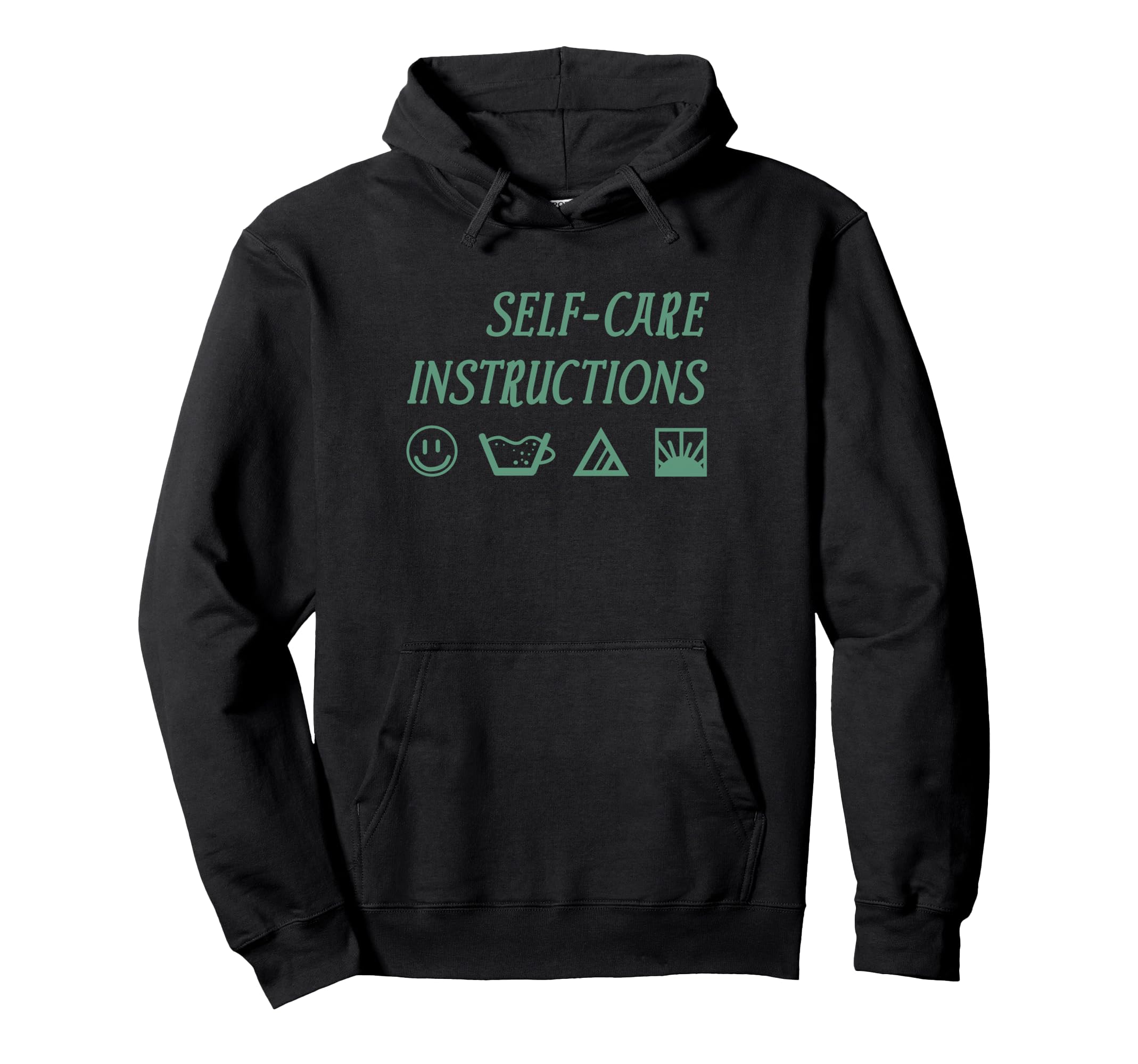 Fifth Sun Self Care Instructions Hoodie - Novelty Apparel for Adults - T-Shirt, Sweatshirt, Hoodie