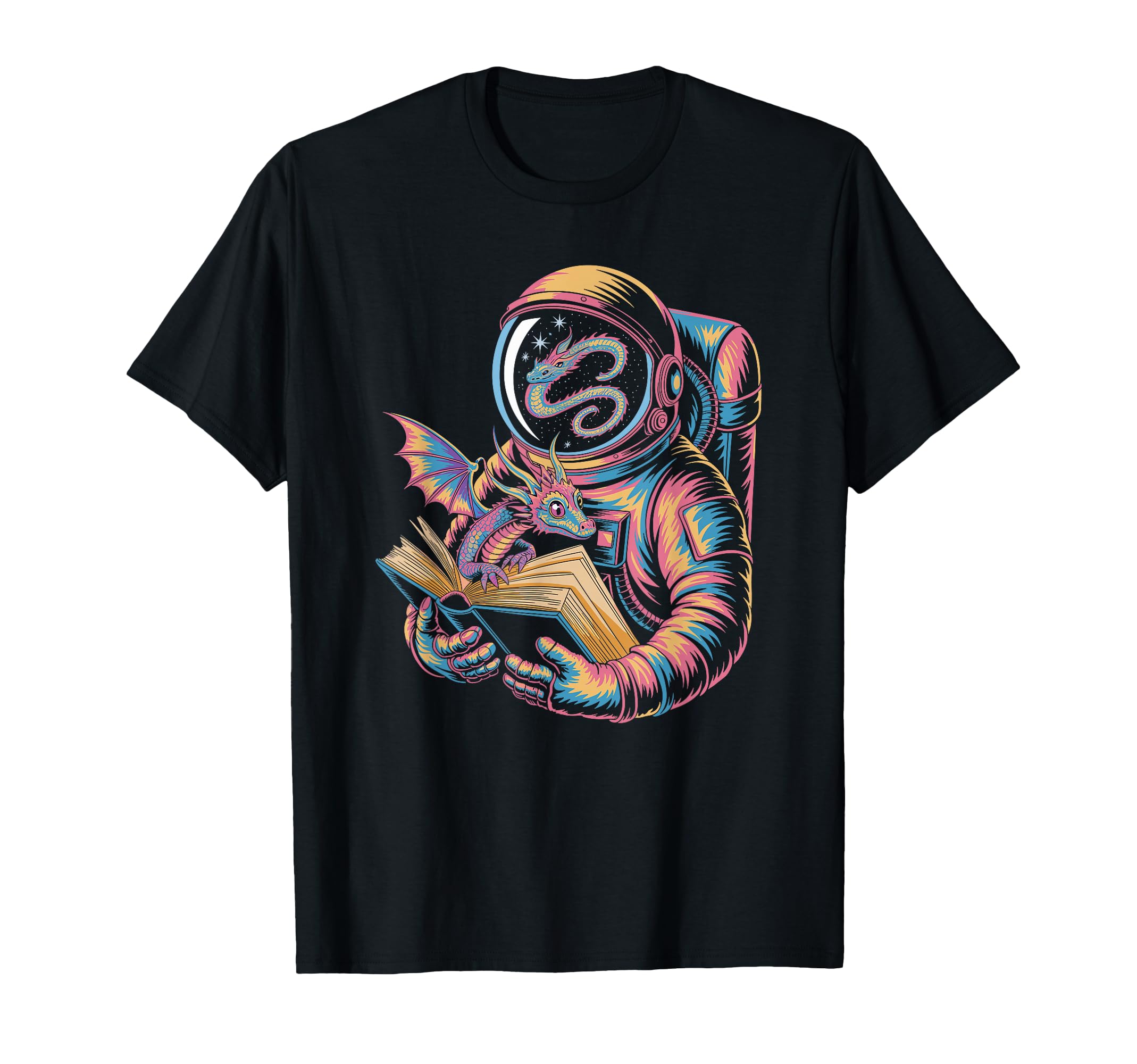 Space Reader Discovering Colorful T-Shirt - Aesthetic Graphic Unisex - T-Shirt, Sweatshirt, Hoodie