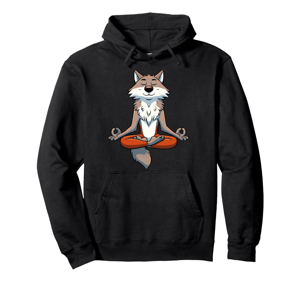 Meditation Wolf Yoga Pose Relaxing Animal Hoodie - Novelty Apparel Unisex - T-Shirt, Sweatshirt, Hoodie