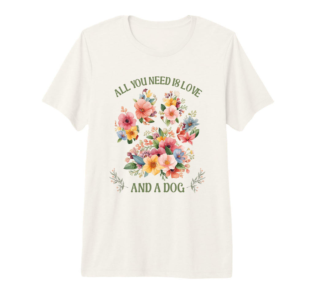 Floral Dog Paw Tri Blend T-Shirt - Streetwear Style for Adults - T-Shirt, Sweatshirt, Hoodie
