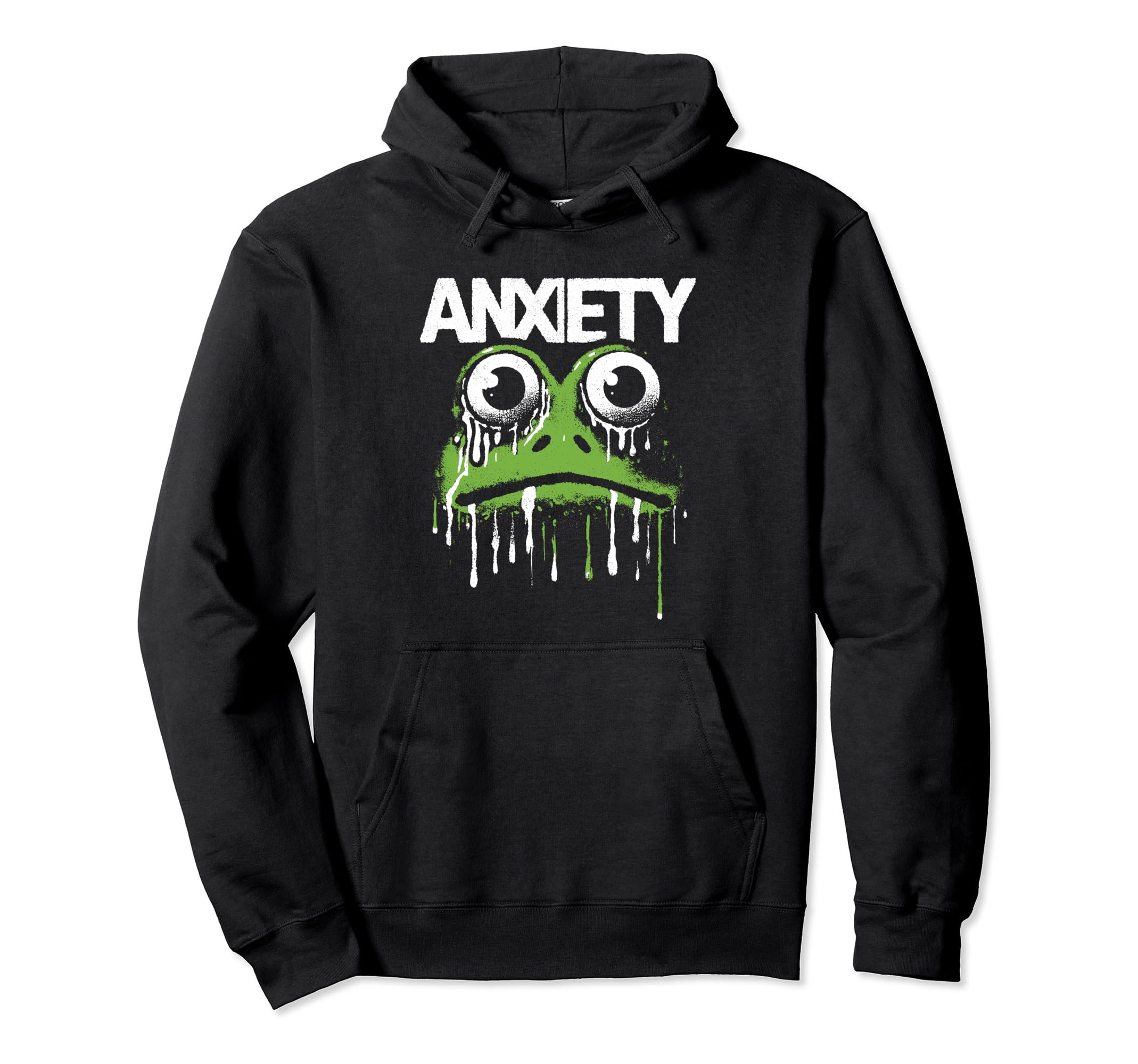 Frog Anxiety Mental Health Awareness Hoodie - Aesthetic Graphic Men Women - T-Shirt, Sweatshirt, Hoodie