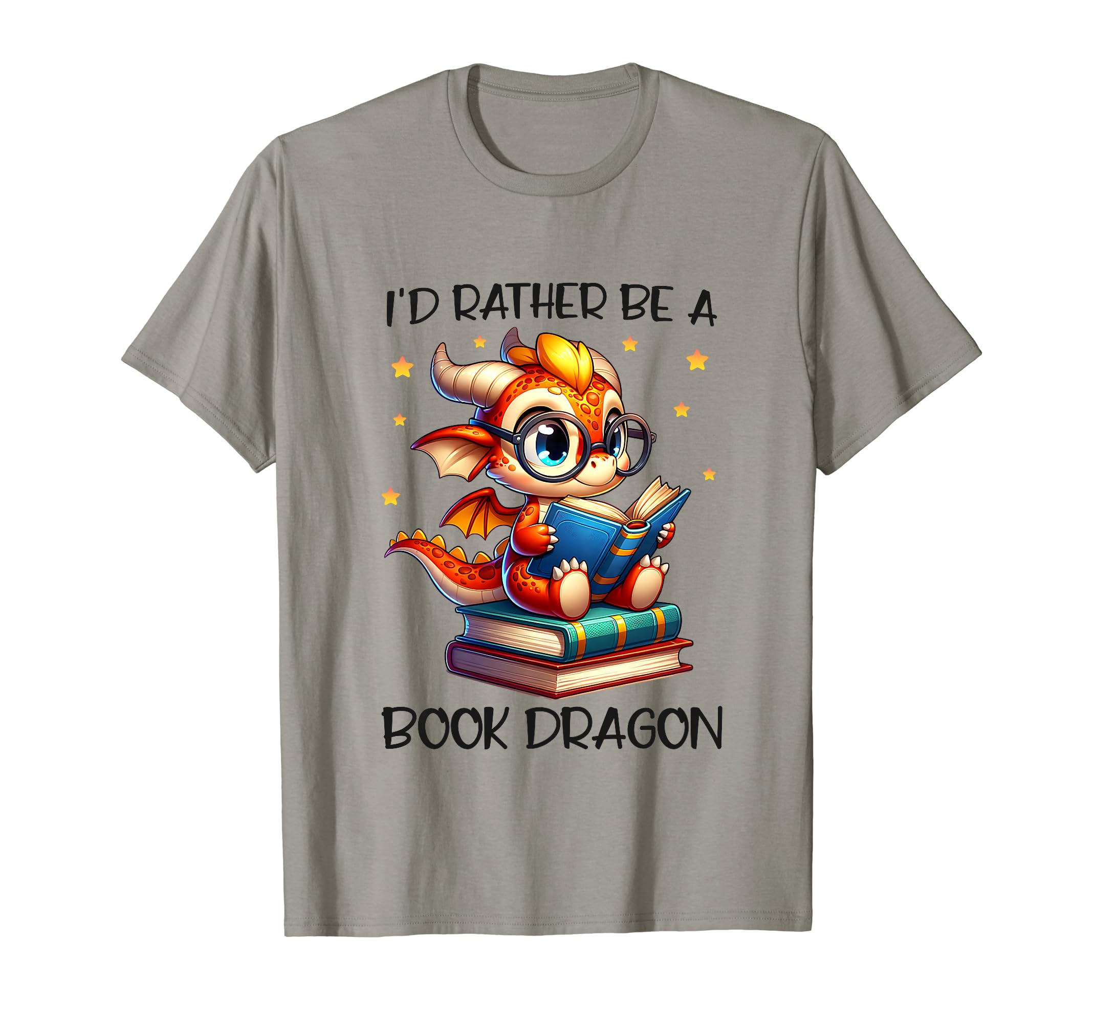 Id Rather Be Book Dragon Reading Lover T-Shirt - Graphic Print for Adults - T-Shirt, Sweatshirt, Hoodie