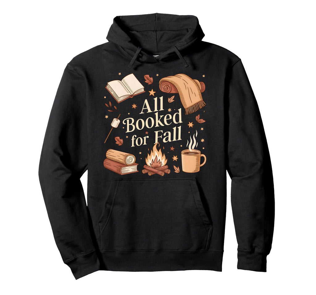 All Booked Fall Books Coffee Fall Hoodie - Custom Art Print Men Women - T-Shirt, Sweatshirt, Hoodie