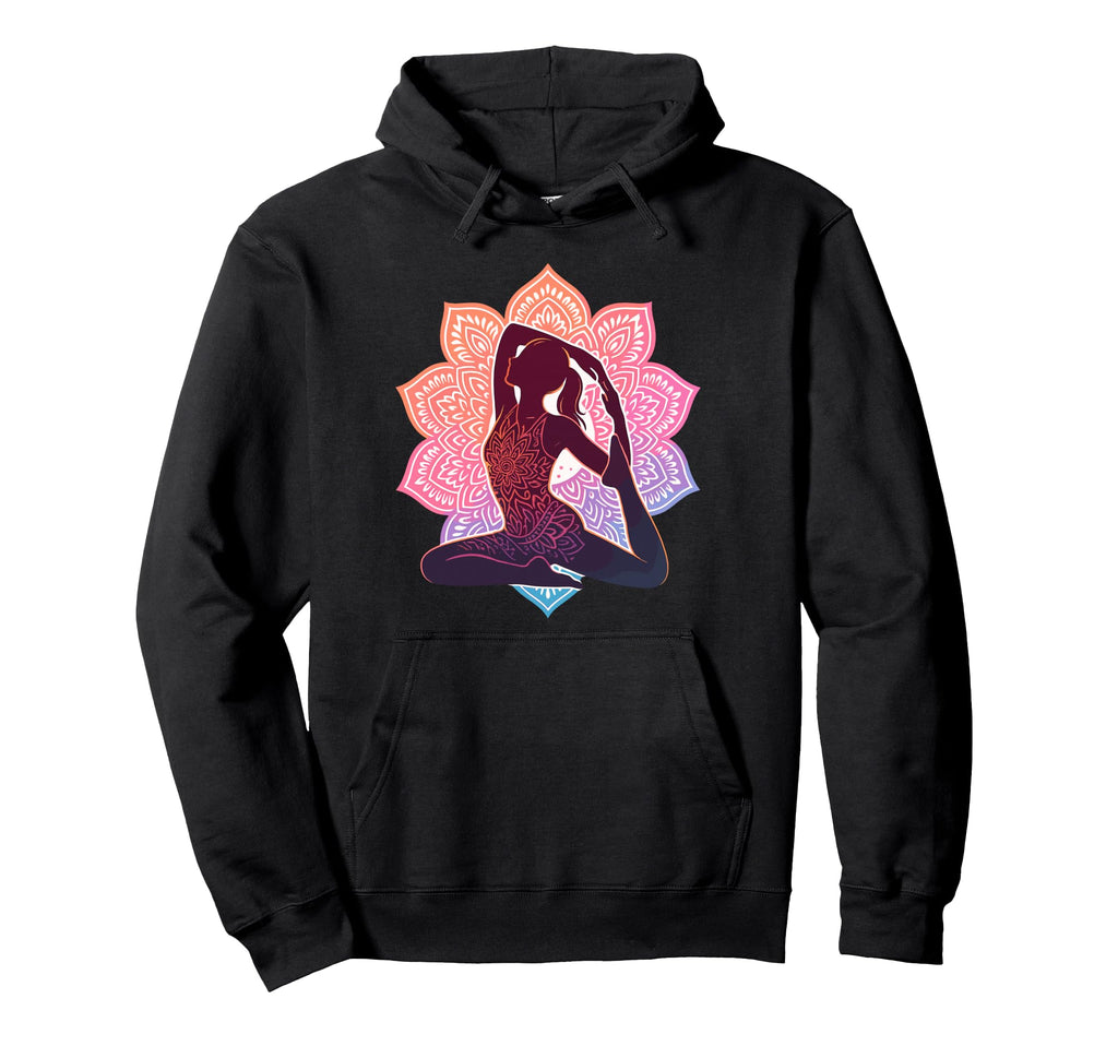 Yoga Mandala Meditation Pose Mindfulness Hoodie - Aesthetic Graphic Unisex - T-Shirt, Sweatshirt, Hoodie