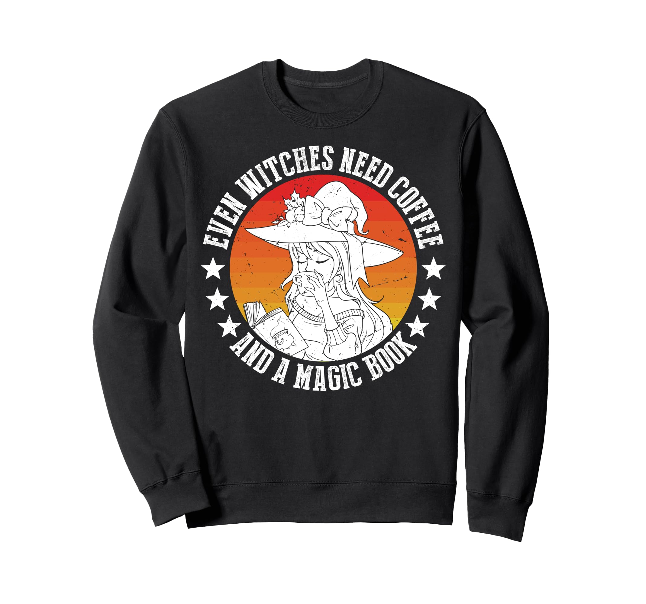 Even Witches Need Coffee Sweatshirt - Unique Graphic for Adults - T-Shirt, Sweatshirt, Hoodie