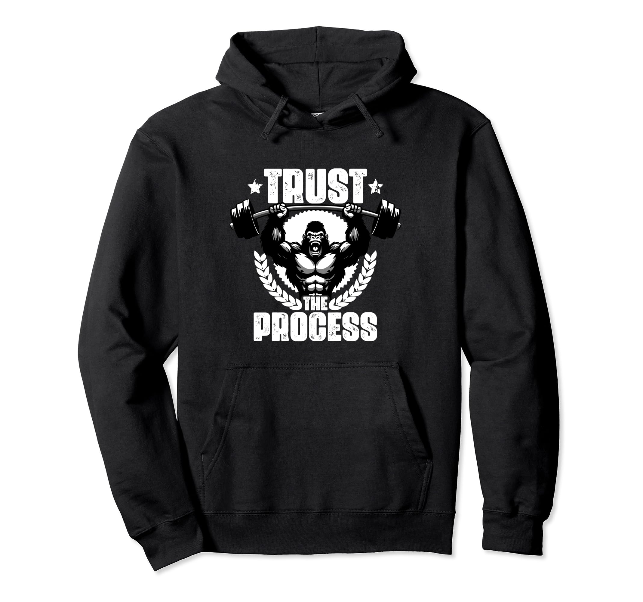 Trust Process Weightlift Workouts Gym Hoodie - Minimalist Print for Adults - T-Shirt, Sweatshirt, Hoodie