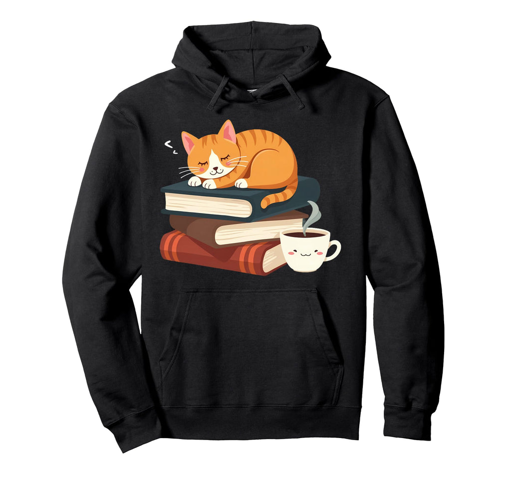 Cat Nap Books Coffee Cozy Reading Hoodie - Casual Everyday Wear for Adults - T-Shirt, Sweatshirt, Hoodie