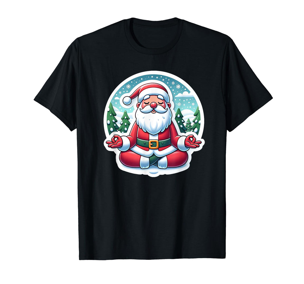 Meditating Santa Claus Mindfulness T-Shirt - Minimalist Print for Adults - T-Shirt, Sweatshirt, Hoodie