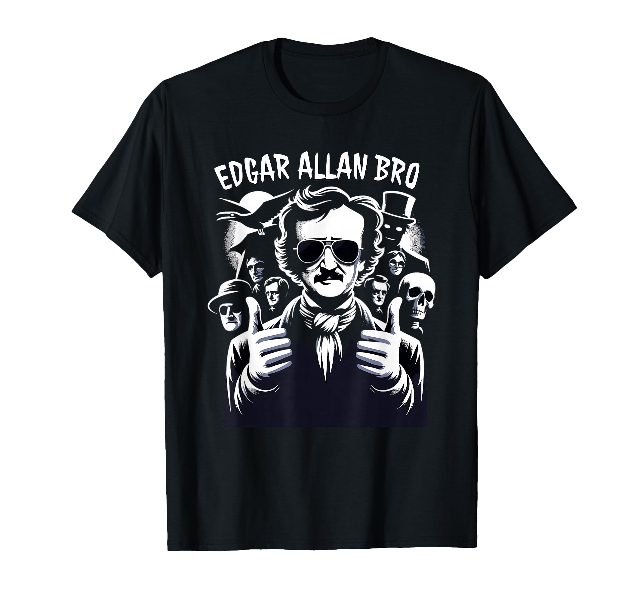 Edgar Allan Poe Raven Gothic T-Shirt - Custom Art Print Men Women - T-Shirt, Sweatshirt, Hoodie