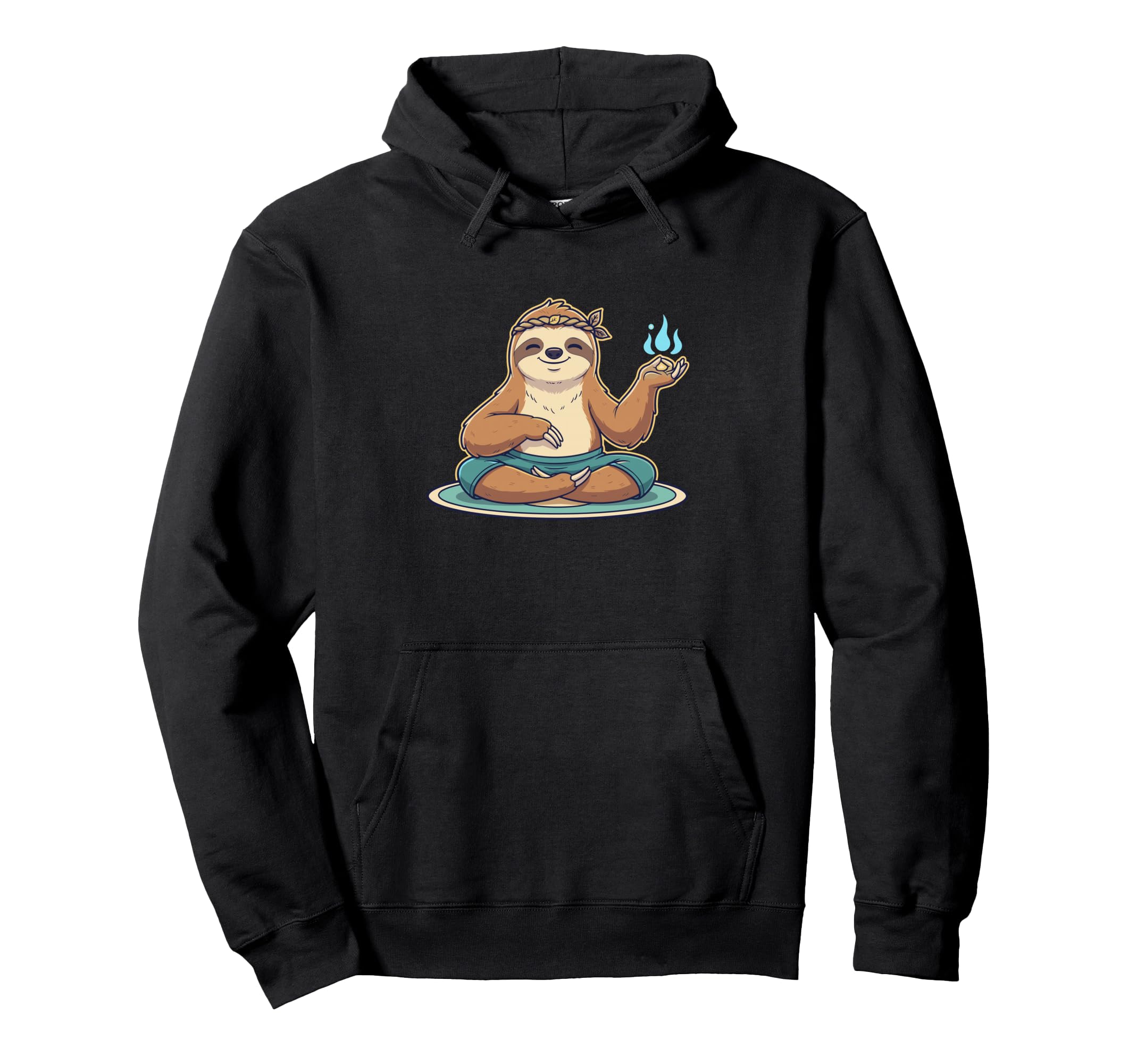 Sloth Lotus Pose Yoga Mindfulness Vibes Hoodie - Minimalist Print Unisex - T-Shirt, Sweatshirt, Hoodie