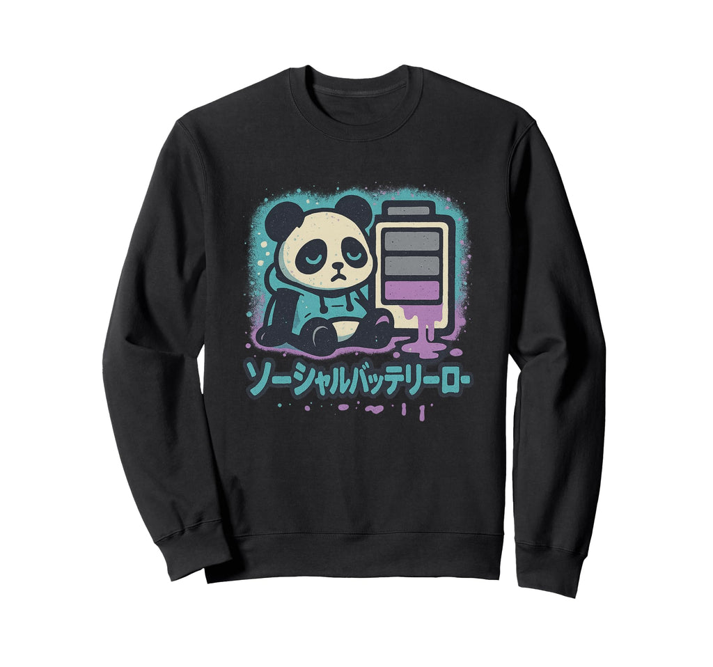 Social Battery Low Funny Sweatshirt - Aesthetic Graphic Men Women - T-Shirt, Sweatshirt, Hoodie