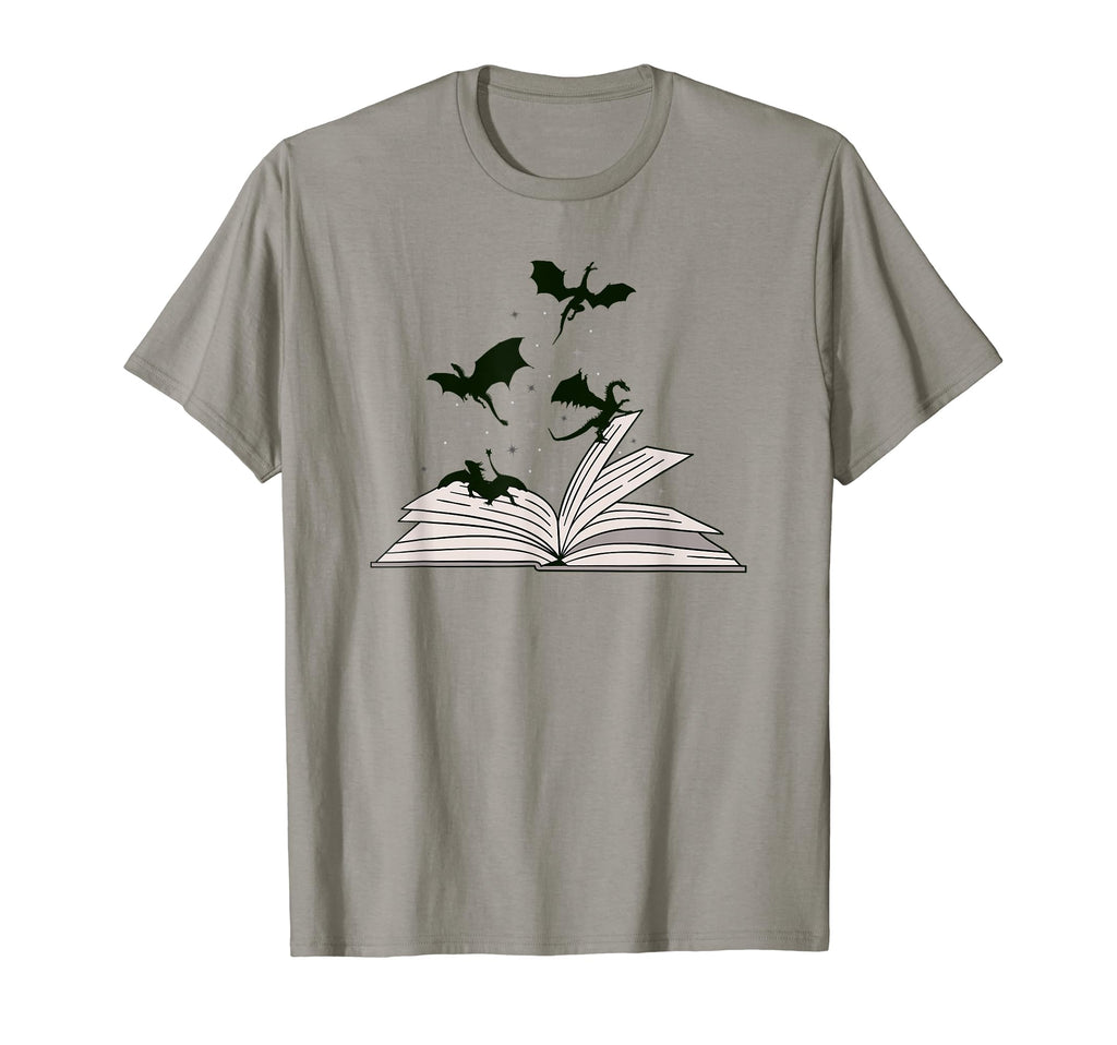 Book Dragon Fantasy T-Shirt - Casual Everyday Wear Unisex - T-Shirt, Sweatshirt, Hoodie