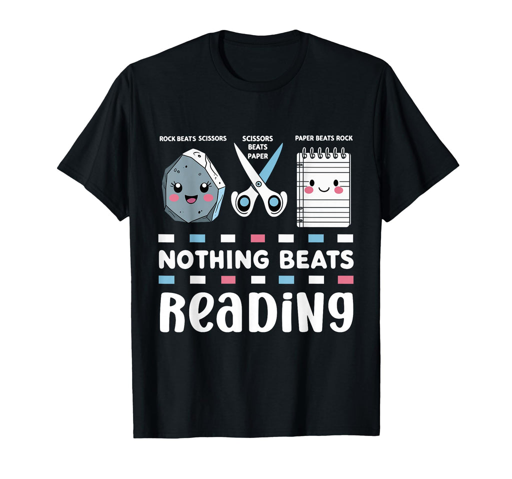 Nothing Beats Reading Rock Paper T-Shirt - Unique Graphic for Adults - T-Shirt, Sweatshirt, Hoodie