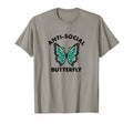 Introvert Anti Social Butterfly Funny T-Shirt - Custom Art Print Unisex - T-Shirt, Sweatshirt, Hoodie