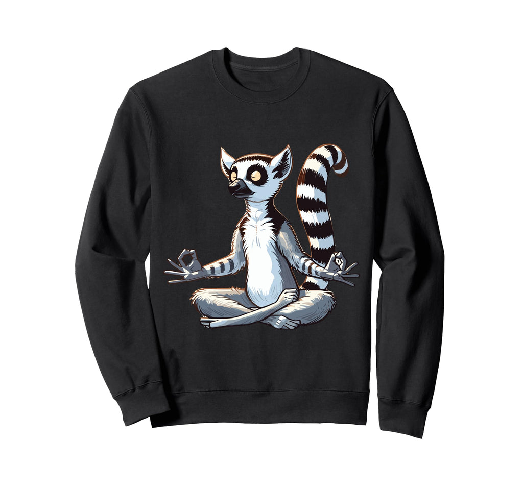 Meditation Lemur Yoga Pose Sweatshirt - Streetwear Style for Adults - T-Shirt, Sweatshirt, Hoodie