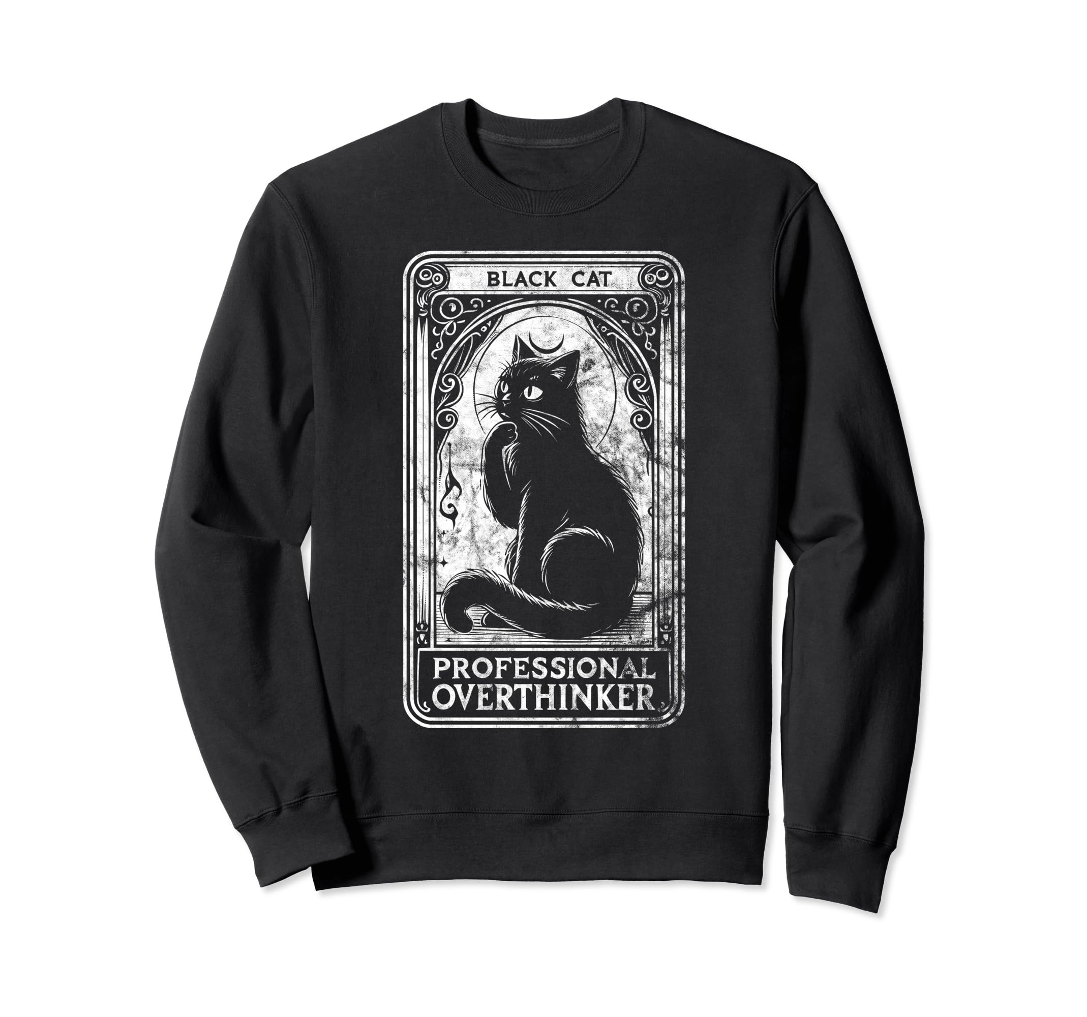 Professional Overthinker Cat Tarot Sweatshirt - Custom Art Print Men Women - T-Shirt, Sweatshirt, Hoodie
