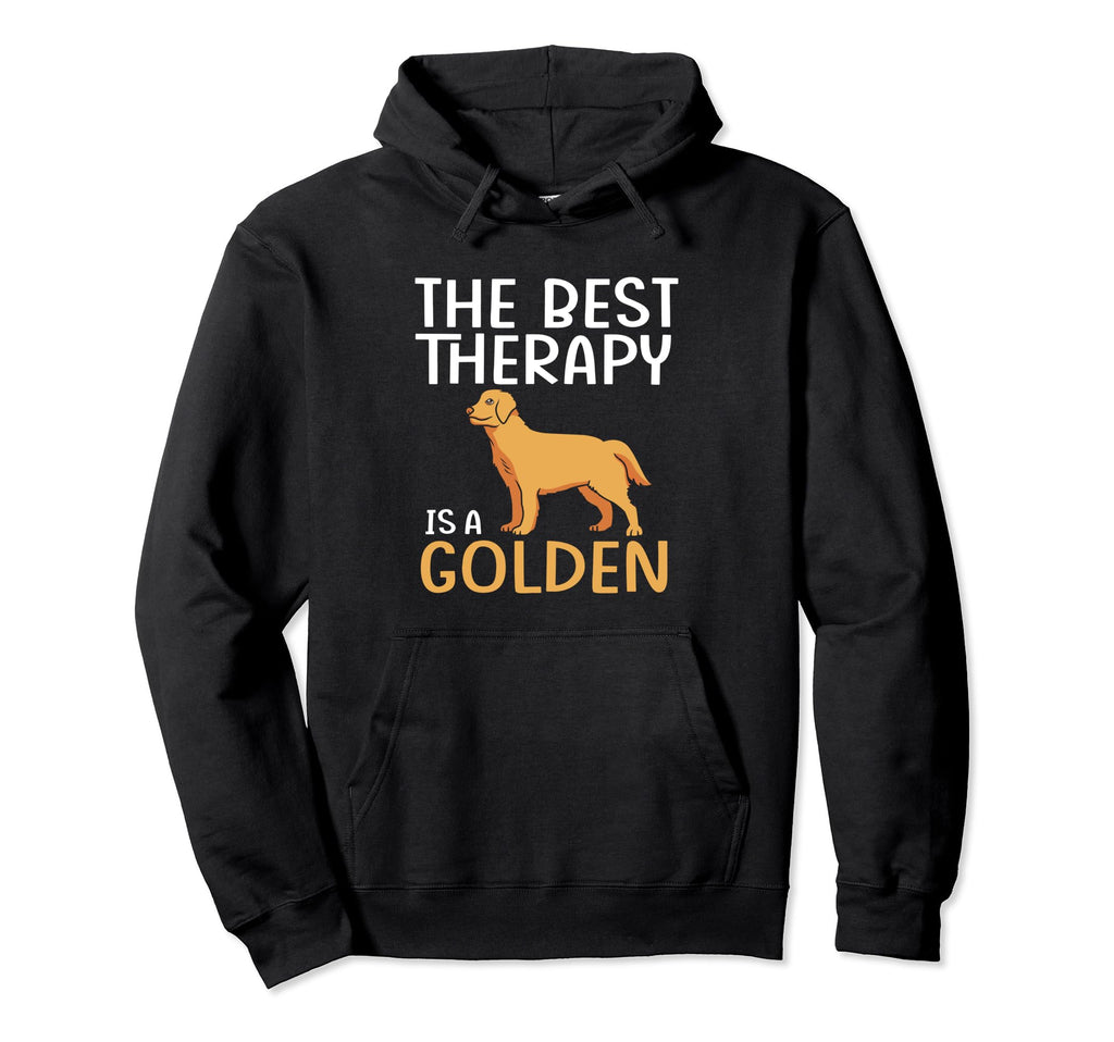 Golden Retriever Lover Best Therapy Hoodie - Fun Novelty Design for Adults - T-Shirt, Sweatshirt, Hoodie