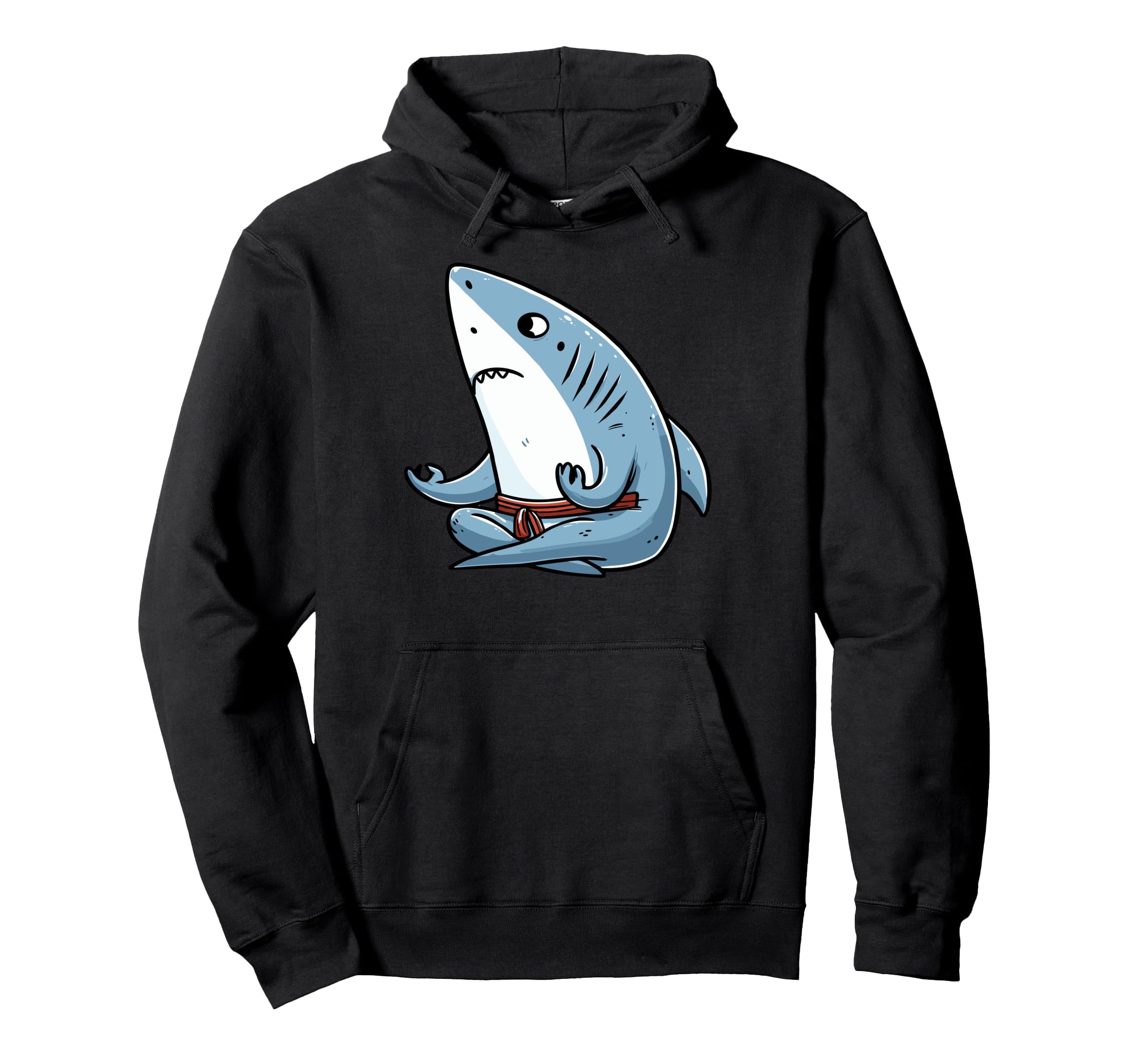Meditation Shark Yoga Pose Relaxing Hoodie - Fun Novelty Design Men Women - T-Shirt, Sweatshirt, Hoodie