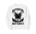Antisocial Butterfly Sweatshirt - Minimalist Print for Adults - T-Shirt, Sweatshirt, Hoodie