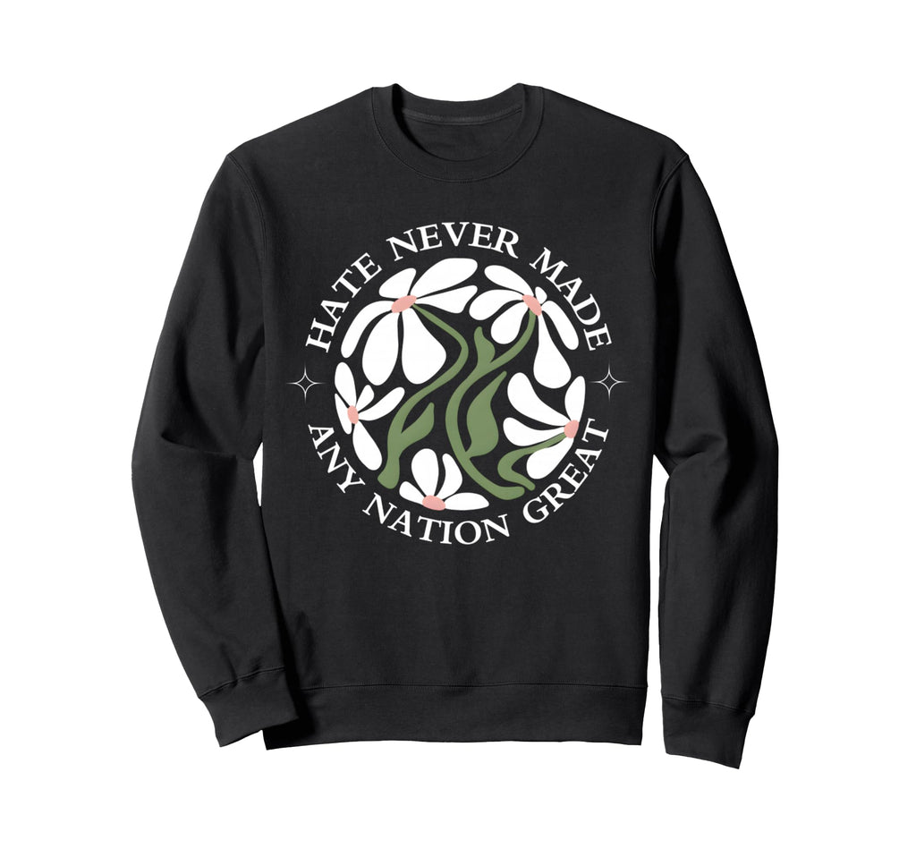 Anti Trump Floral Butterflies Sweatshirt - Minimalist Print for Adults - T-Shirt, Sweatshirt, Hoodie