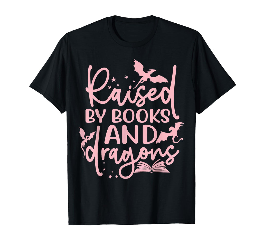 Raised Books And Dragons Fantasy Book T-Shirt - Graphic Print Men Women - T-Shirt, Sweatshirt, Hoodie