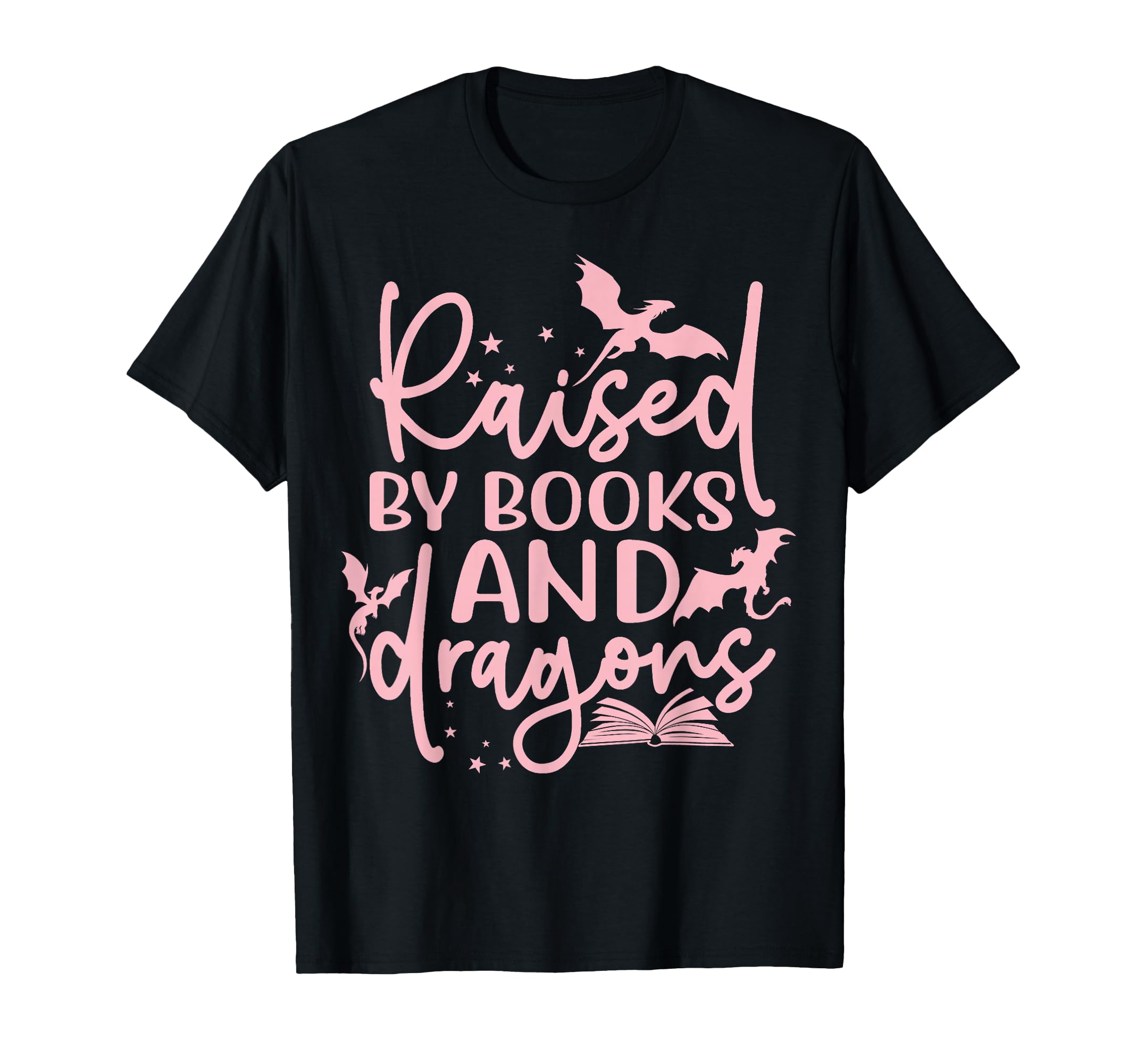 Raised Books And Dragons Fantasy Book T-Shirt - Graphic Print Men Women - T-Shirt, Sweatshirt, Hoodie