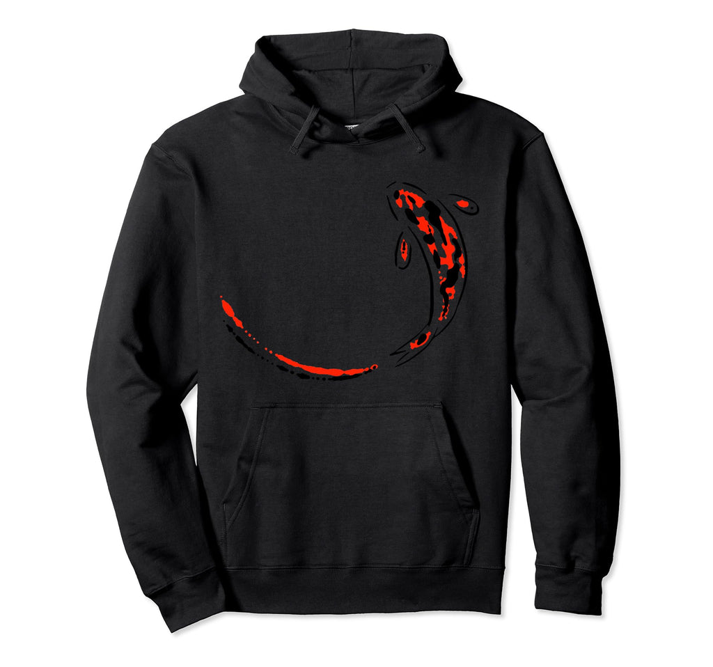 Koi Carp Zen Minimal Art Painting Hoodie - Casual Everyday Wear Men Women - T-Shirt, Sweatshirt, Hoodie