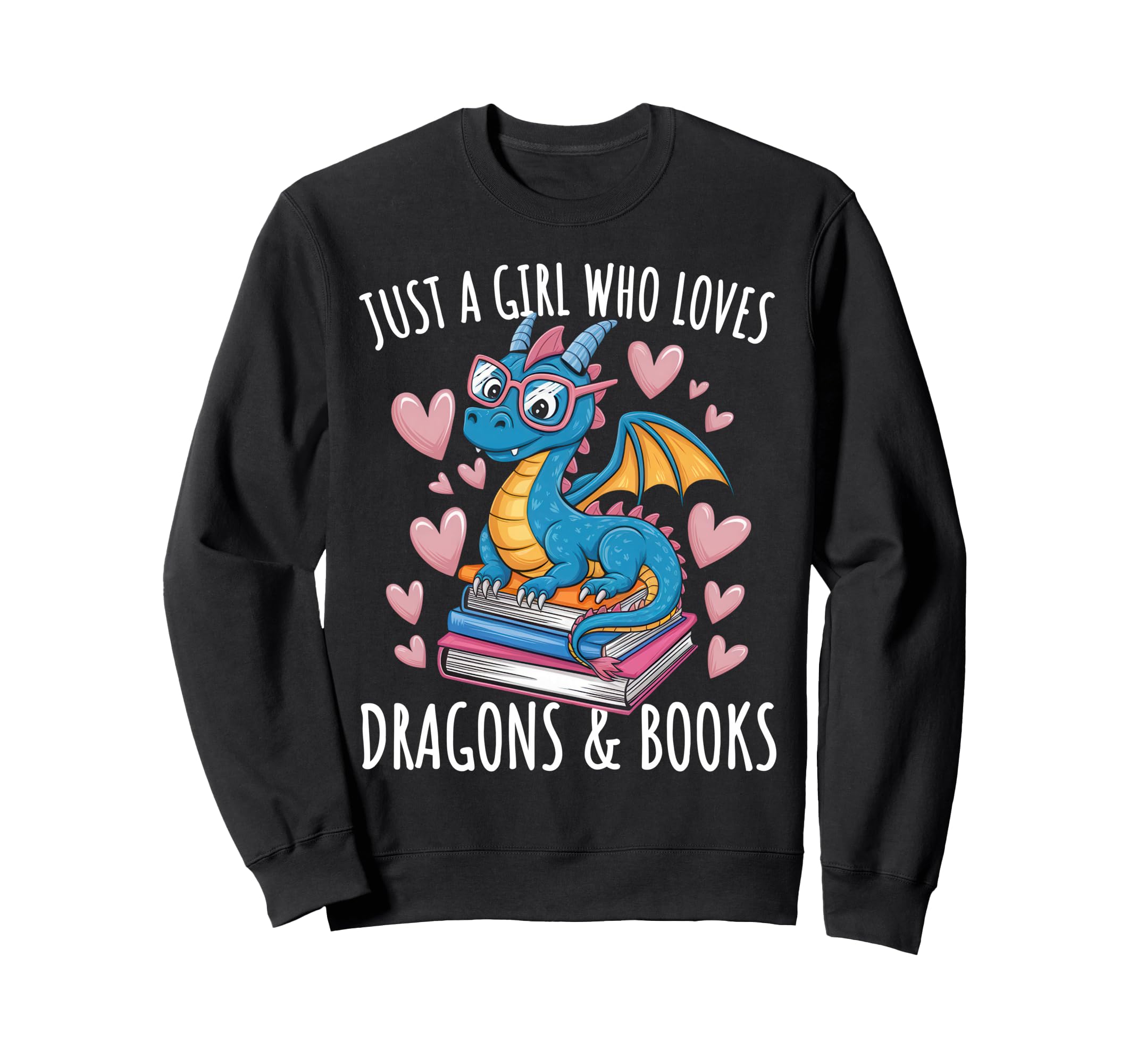 Just Who Loves Dragons And Books Reading Sweatshirt - Graphic Print Unisex - T-Shirt, Sweatshirt, Hoodie