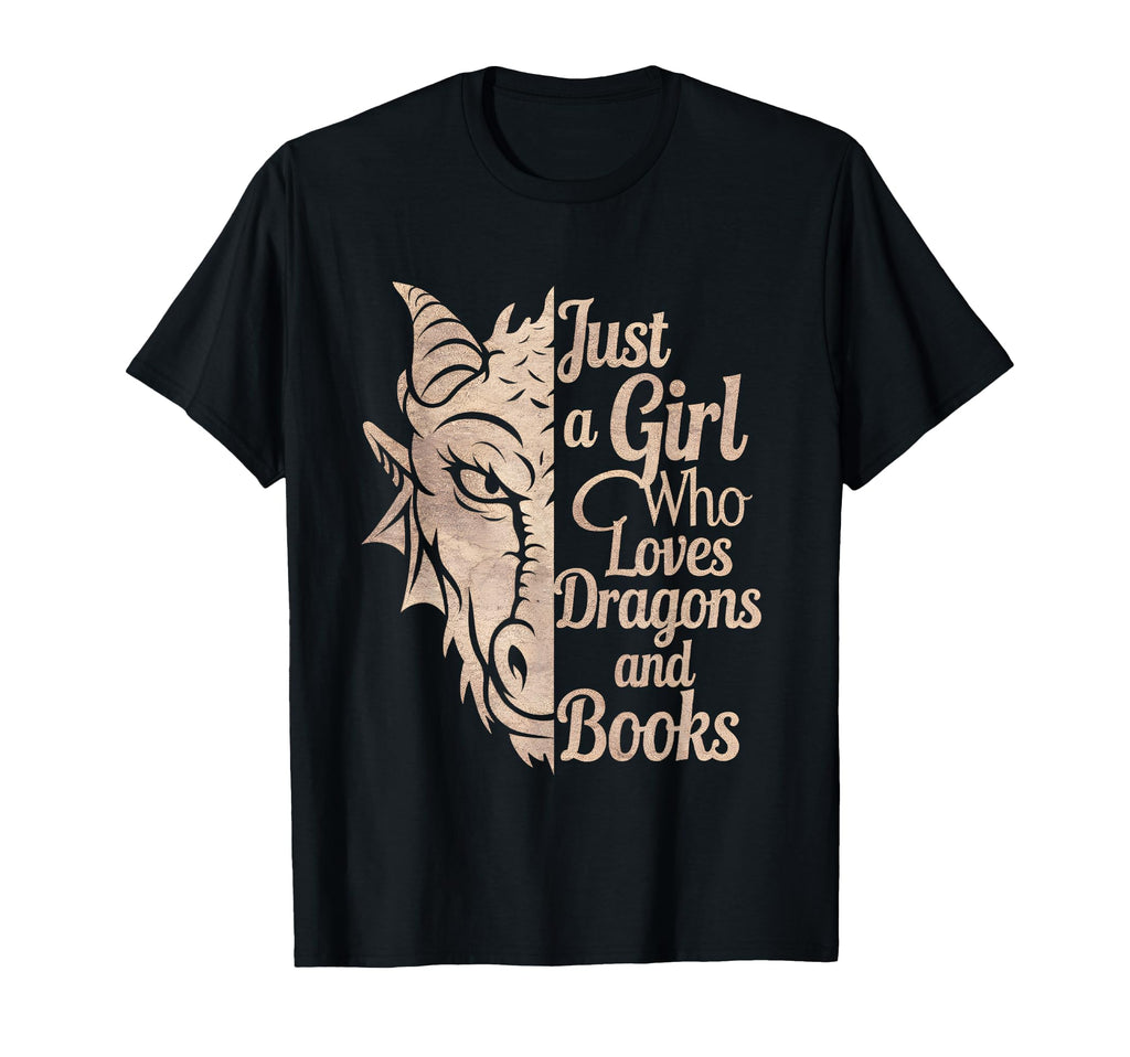 Just Who Loves Dragons And Books T-Shirt - Graphic Print for Adults - T-Shirt, Sweatshirt, Hoodie