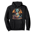 Dragon Reading Book Funny Hoodie - Aesthetic Graphic Men Women - T-Shirt, Sweatshirt, Hoodie