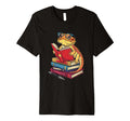 Pogona Reading Books Reptile Bookworm T-Shirt - Novelty Apparel for Adults - T-Shirt, Sweatshirt, Hoodie