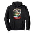 Overstimulated But Festive Frog Slide Hoodie - Novelty Apparel Men Women - T-Shirt, Sweatshirt, Hoodie