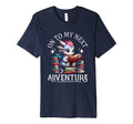 To My Next Adventure Funny Dragon Reading T-Shirt - Novelty Apparel Unisex - T-Shirt, Sweatshirt, Hoodie