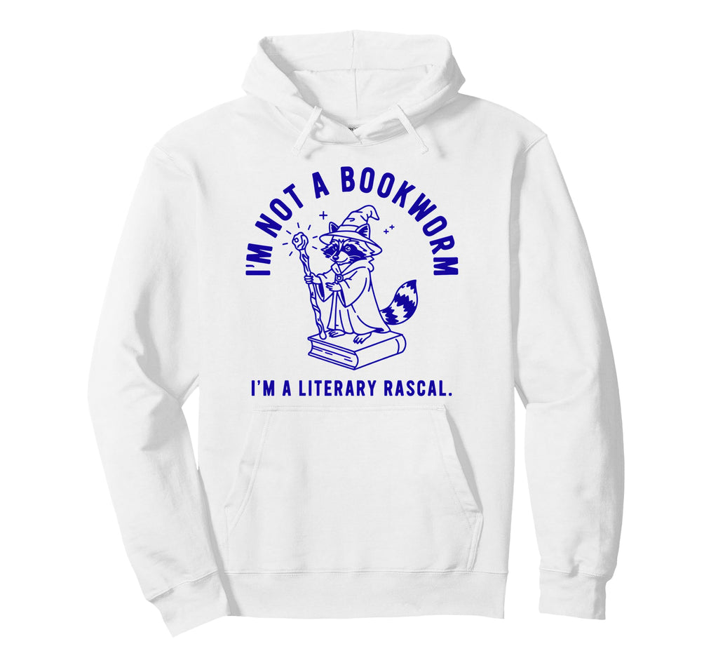 Im Not Bookworm Im Literary Rascal Raccoon Hoodie - Minimalist Print Unisex - T-Shirt, Sweatshirt, Hoodie