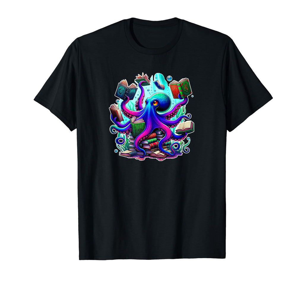 Armed Knowledge Book Lover Octopus T-Shirt - Novelty Apparel Men Women - T-Shirt, Sweatshirt, Hoodie