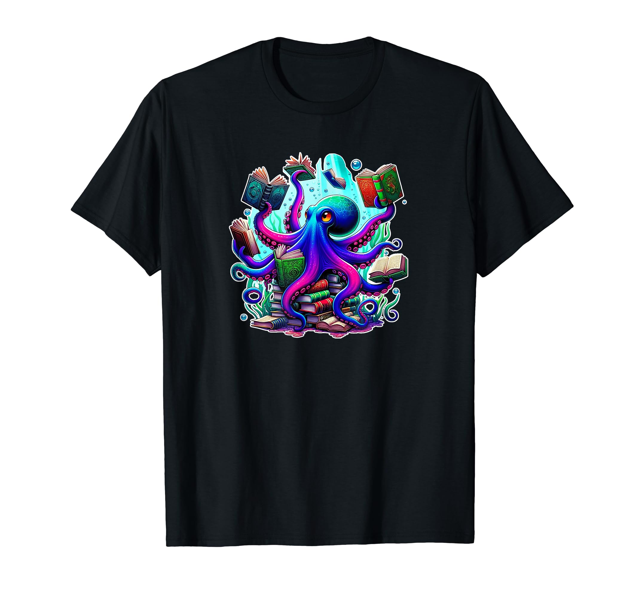 Armed Knowledge Book Lover Octopus T-Shirt - Novelty Apparel Men Women - T-Shirt, Sweatshirt, Hoodie