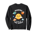 Reading Is Out This World Space Sweatshirt - Minimalist Print Men Women - T-Shirt, Sweatshirt, Hoodie