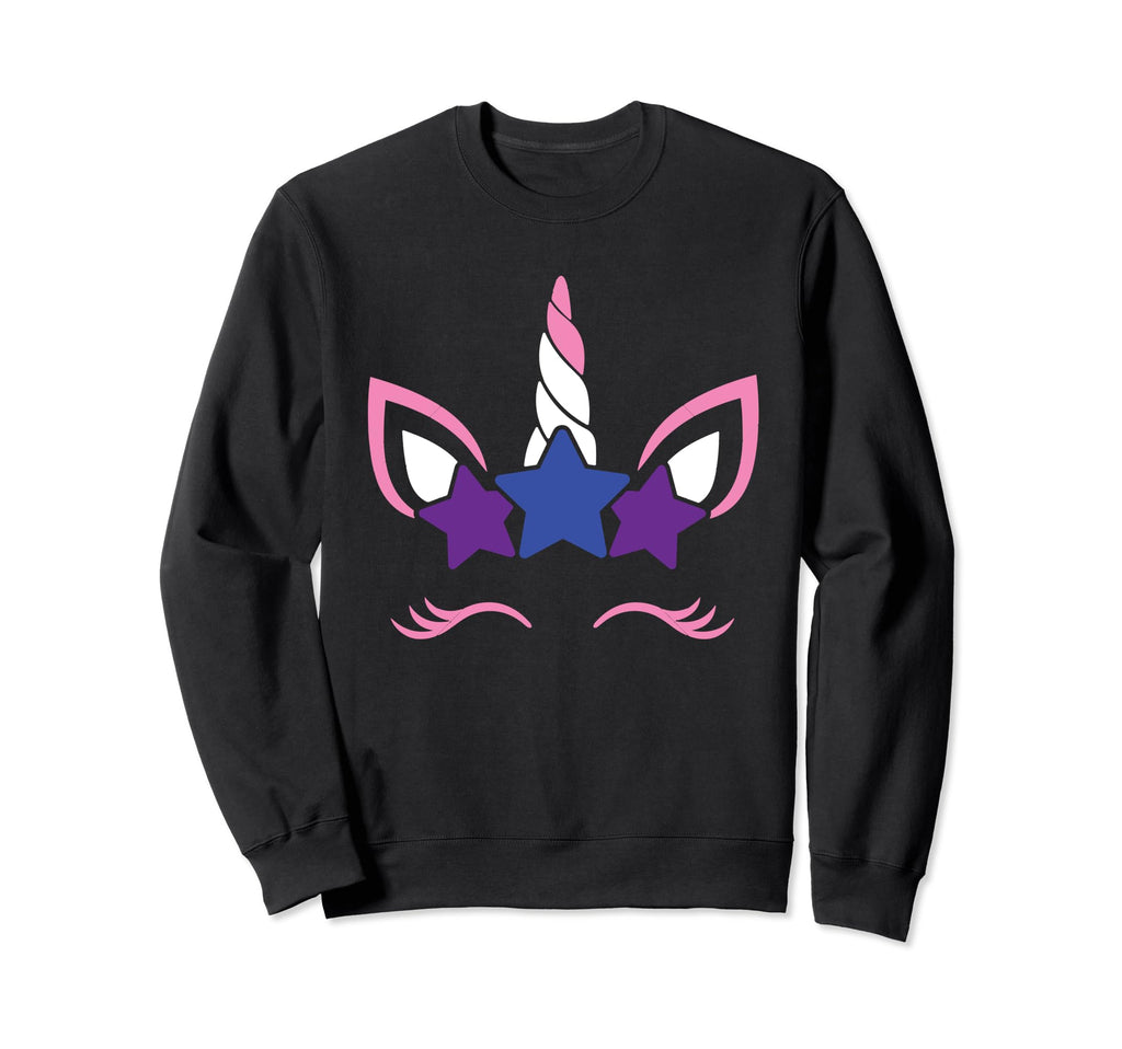 Genderfluid Unicorn Face Lgbt Q Sweatshirt - Casual Everyday Wear Unisex - T-Shirt, Sweatshirt, Hoodie