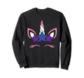 Genderfluid Unicorn Face Lgbt Q Sweatshirt - Casual Everyday Wear Unisex - T-Shirt, Sweatshirt, Hoodie