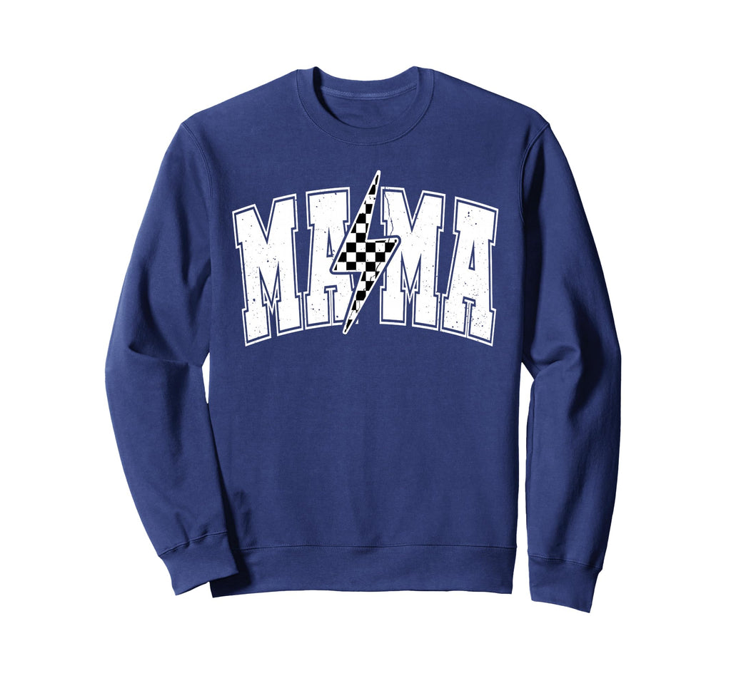 Mama Lightning Bolt Checkered Sweatshirt - Custom Art Print Men Women - T-Shirt, Sweatshirt, Hoodie