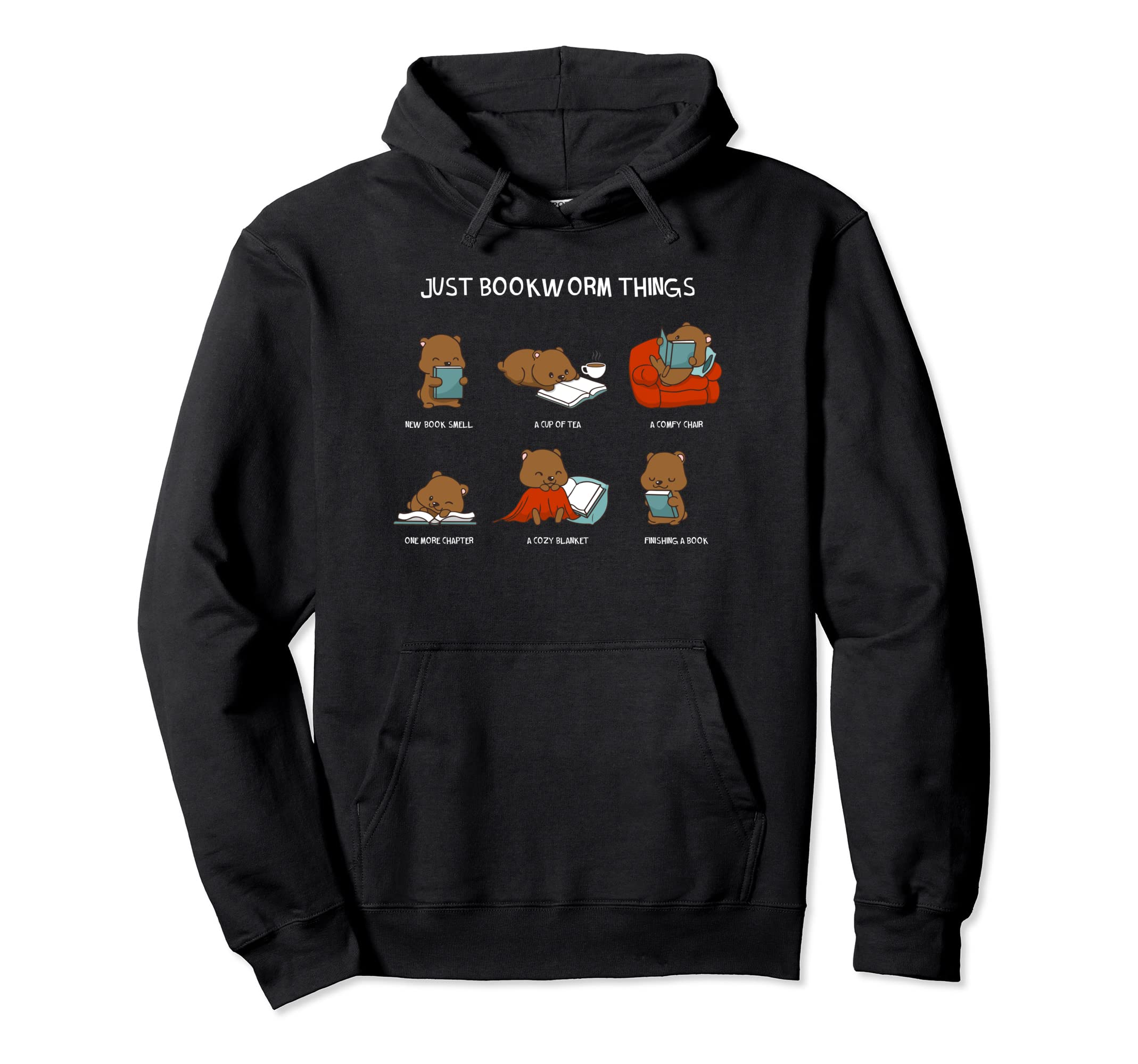 Just Bookworm Things Nerd Book Reading Hoodie - Minimalist Print Unisex - T-Shirt, Sweatshirt, Hoodie