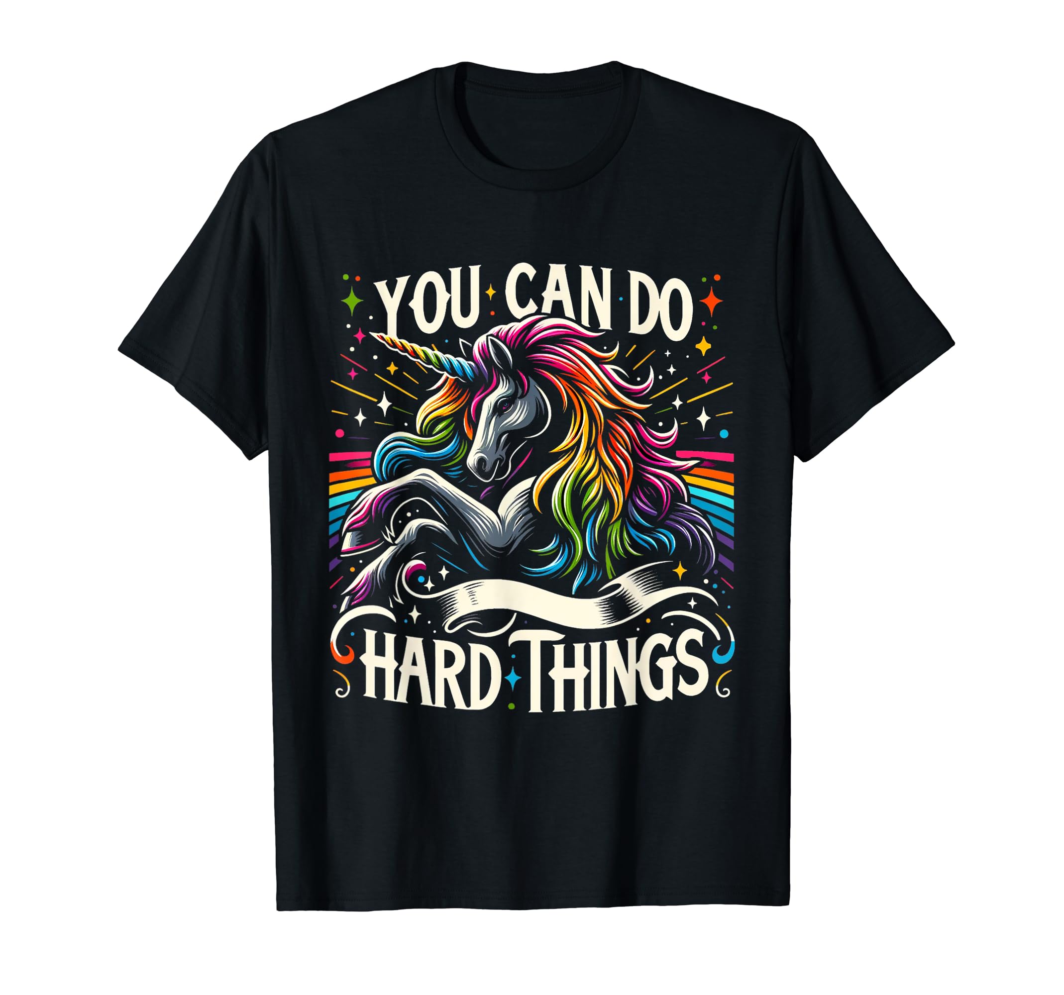 Magic Rainbow Unicorn You Can Do Hard T-Shirt - Graphic Print for Adults - T-Shirt, Sweatshirt, Hoodie