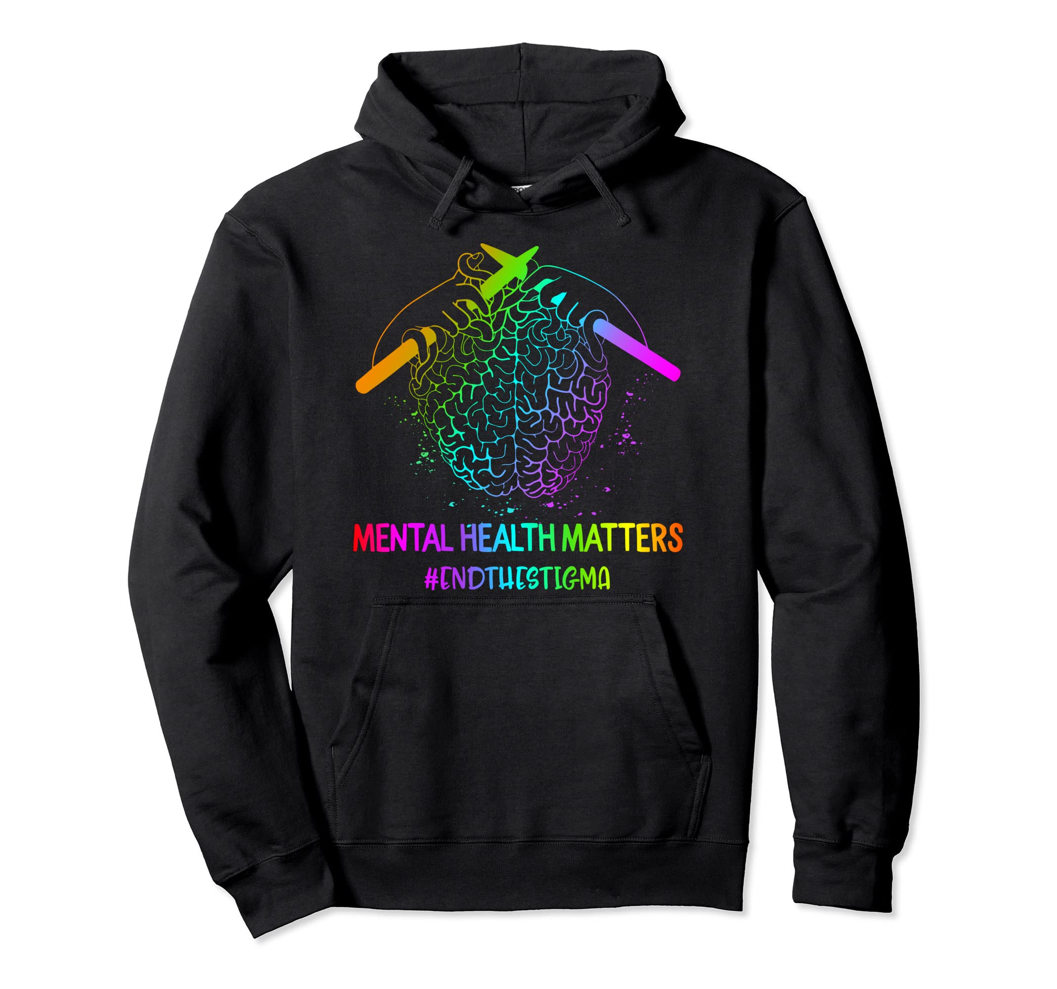 Brain Knitting Mental Health Awareness Hoodie - Fun Novelty Design Unisex - T-Shirt, Sweatshirt, Hoodie