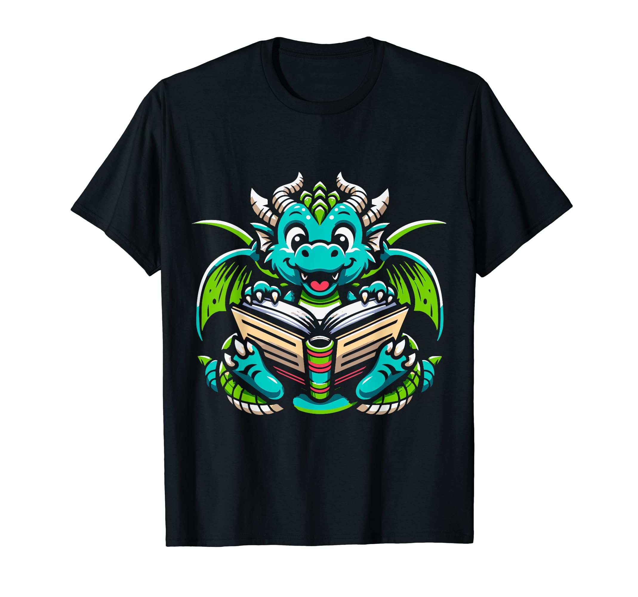 Dragon Reading Book Dragon Enthusiast T-Shirt - Minimalist Print Unisex - T-Shirt, Sweatshirt, Hoodie