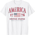 Retro 4th of July America Shirt Patriotic Aesthetic USA Tee T-Shirt Unisex T-shirt, Sweatshirt, Hoodie, Long Sleeve Tee - T-Shirt, Sweatshirt, Hoodie