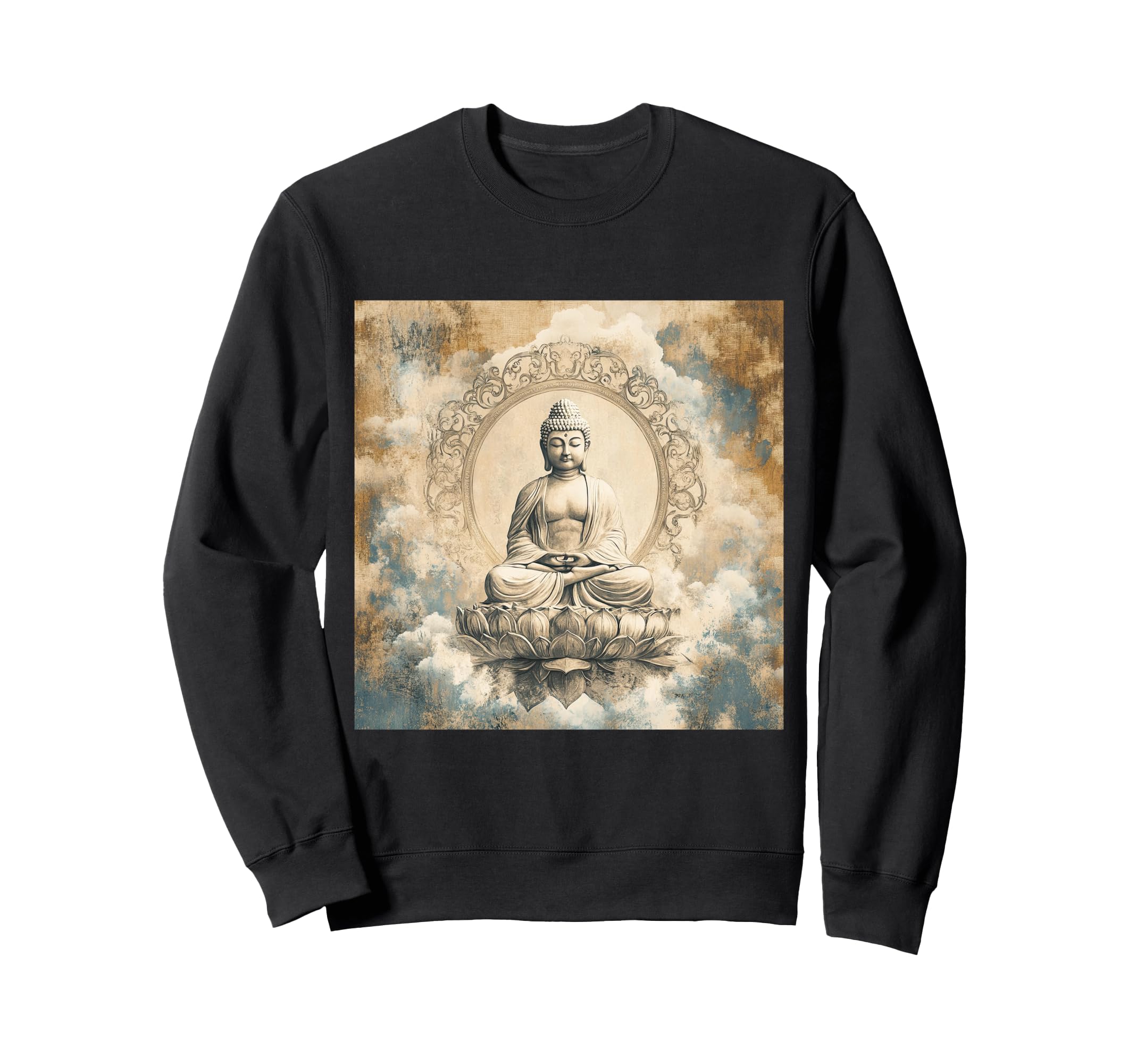 Meditating Buddha Tibetan Buddhism Sweatshirt - Trendy Graphic for Adults - T-Shirt, Sweatshirt, Hoodie