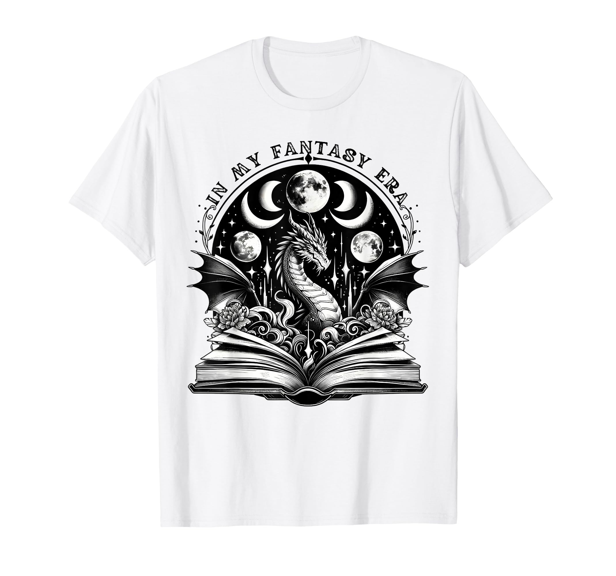 My Fantasy Era Witchy Moon Dragon T-Shirt - Novelty Apparel for Adults - T-Shirt, Sweatshirt, Hoodie