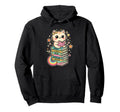 Funny Cat Reading Books Bookworm Librarian Hoodie - Custom Art Print Unisex - T-Shirt, Sweatshirt, Hoodie
