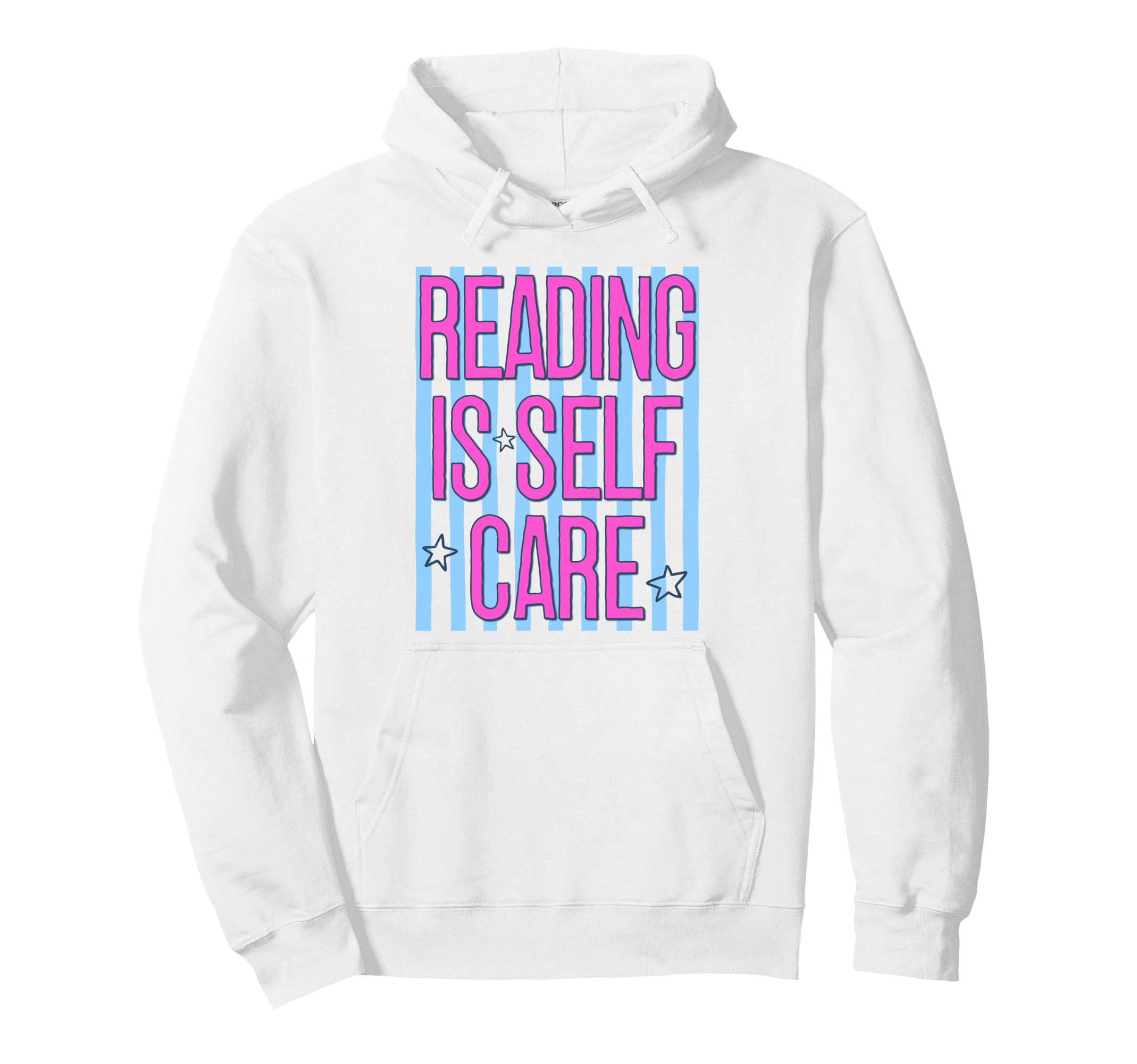 Reading Is Self Care Striped Bookish Hoodie - Minimalist Print for Adults - T-Shirt, Sweatshirt, Hoodie